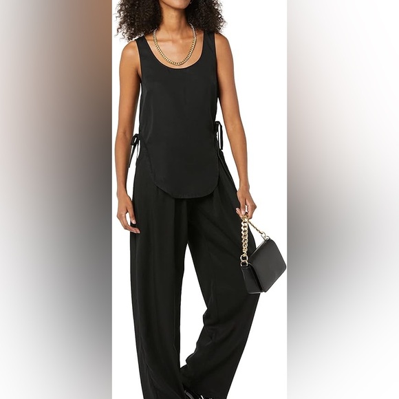 TEREA Women's Sleeveless Tori Adjustable Black Side Tie Top Size: Large - Picture 4 of 5